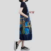 Elegante vestido de mezclilla con estampado de pintura